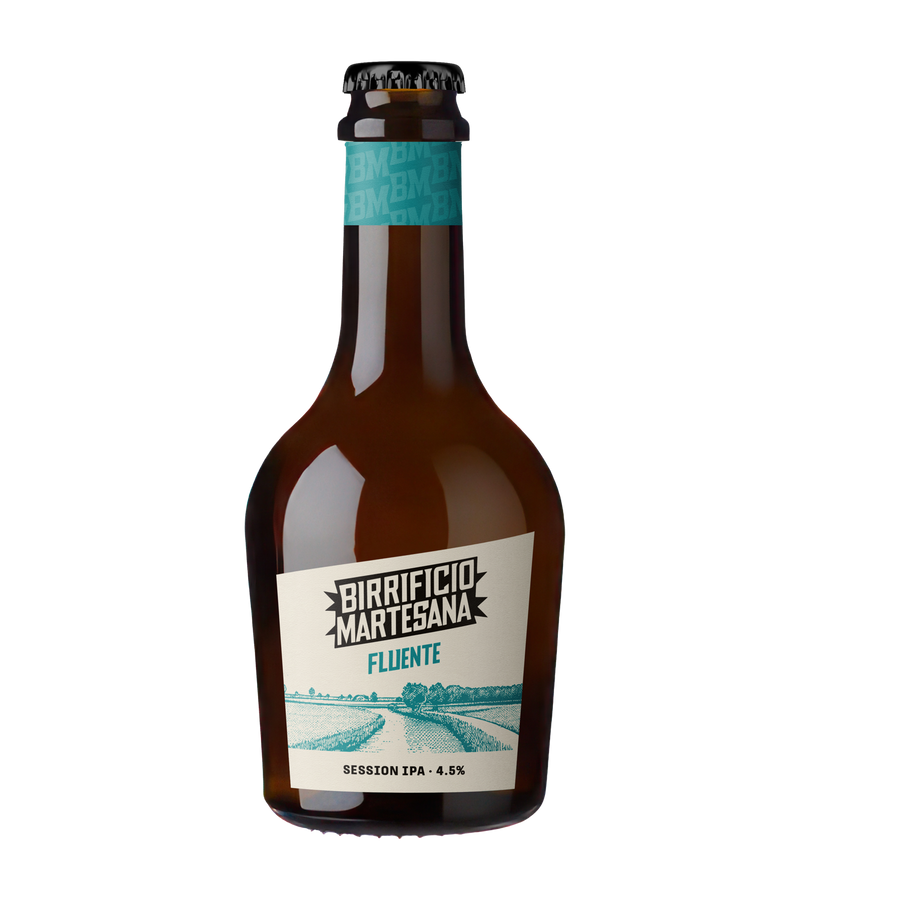 Fluente Session IPA 4,5% - bottiglia completa su sfondo trasparente